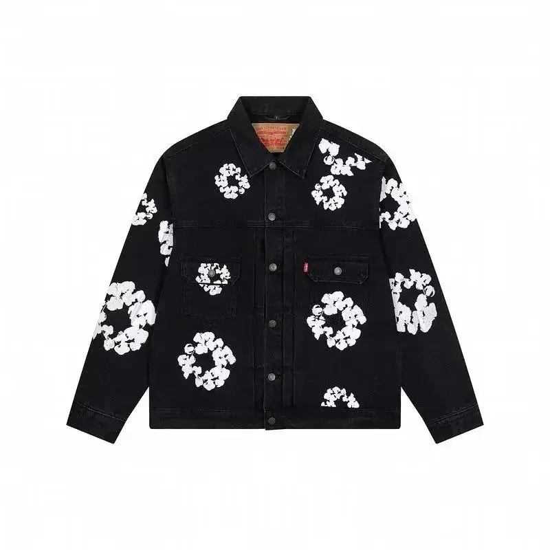 Off-White x Levi's Flower Print Denim Jacket & Jeans Set [White/Blue/Black Options] vista 2