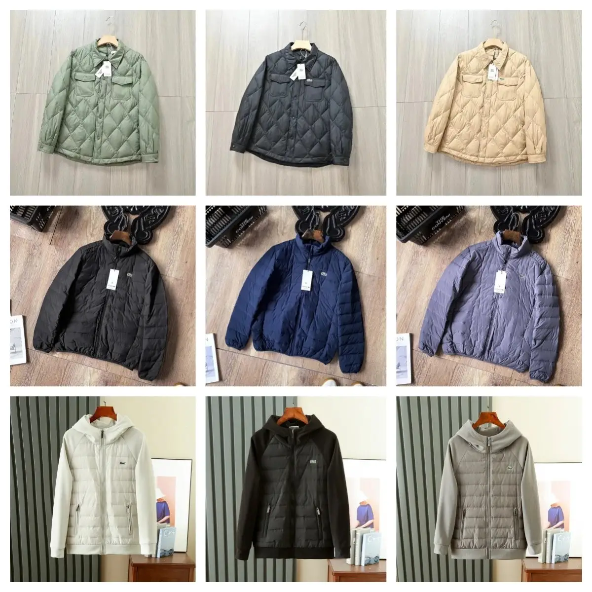 Lacoste Quilted Down Jacket / Hooded Puffer Jacket