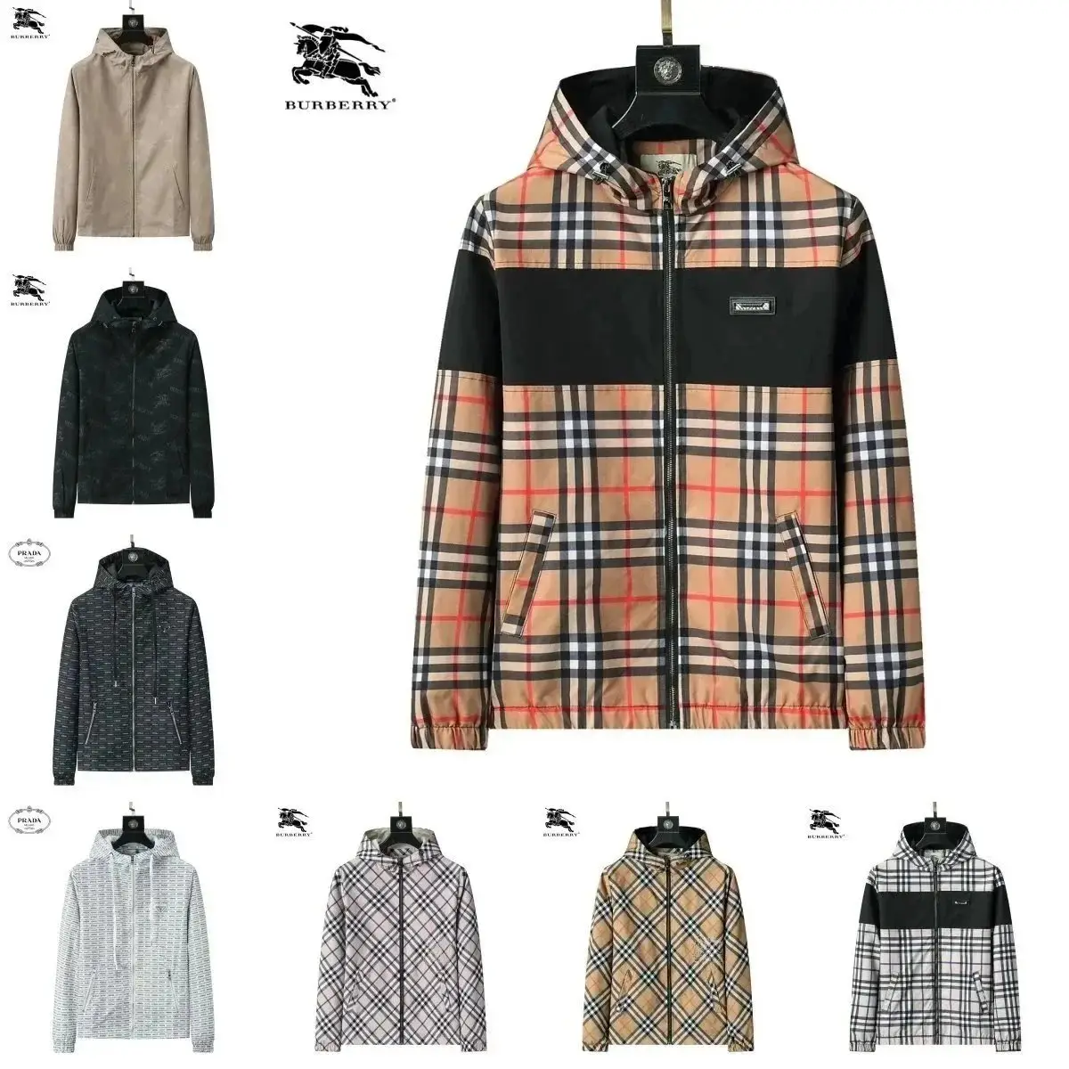 Burberry Check Print Hooded Jacket [38+ colors]